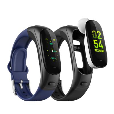 China MP3 Playback Smart Reloj Smart Watch V08s Blood Pressure Heart Rate Monitor Fitness Sports Band Bracelet With Ear Phone for sale