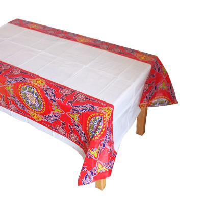 China Eid al-Fitr Mubarak Ramadan Cover Plastic Table Cloth Waterproof PE Table Cloths For Muslim Islamism Decoration 180*108cm for sale