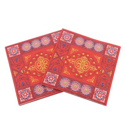 China Eid al-Fitr Ramadan Pattern Paper Printed Food Grade Napkin for Muslim Islamism Tissue Servilleta Decoration 33*33cm for sale