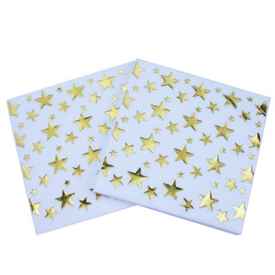 China Servilleta Printing Star Aluminum Foil Napkin Food Grade Tissue For Birthday Party Decoration 33X33cm Or Custom for sale