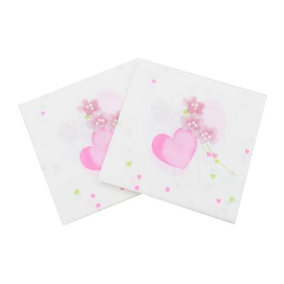 China Printed Food Grade Heart of Love Santa Paper Napkin Tissue Napkins Servilleta for Christmas Party Decoration 25*25cm or Custom for sale