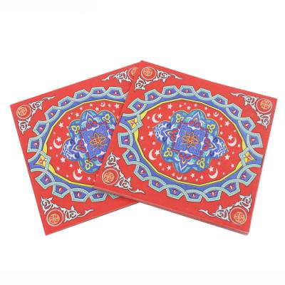 China Food Grade Eid al-Fitr Ramadan Paper Napkin Printed for Muslim Islamism Cloth Servilleta Decoration 33*33cm or Custom Napkins for sale