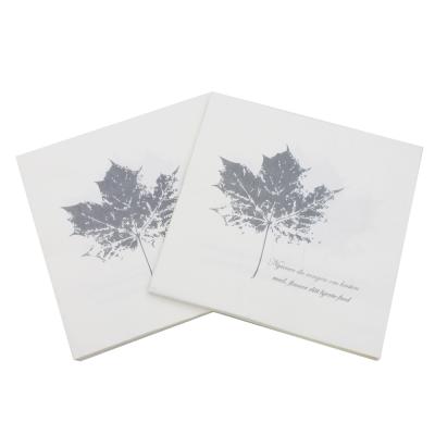 China Printed Food Grade Maple Leaves Tissue Decoupage Servilleta Paper Napkin Event Decoration and Party Supplies Decor or Custom Napkin for sale