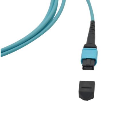 China FTTH OM3 OM4 8/12-fiber MTP MPO multimode fiber optic patch cord for sale