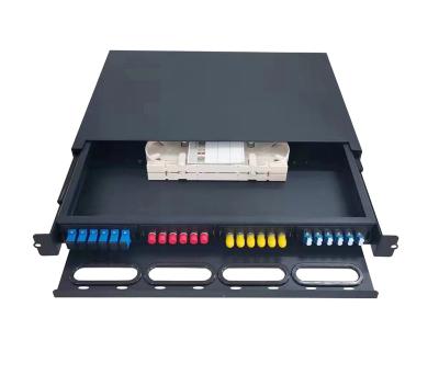 China Use In 1U Fiber Optic Patch Panel Cold Roll Color Steel Black Patch Panel for sale