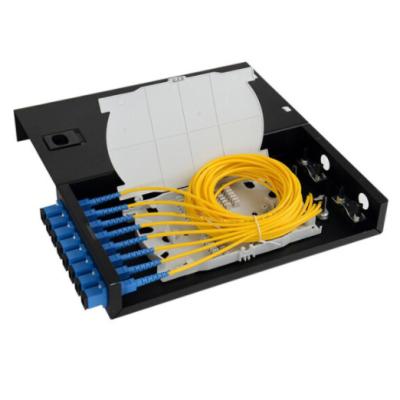 China Use in Patch Panel 8 Core SC FC LC Adapter Desktop Types with Pigtails 8 Ports Fiber Optic Patch Panel Fiber Optic Terminal Box for sale