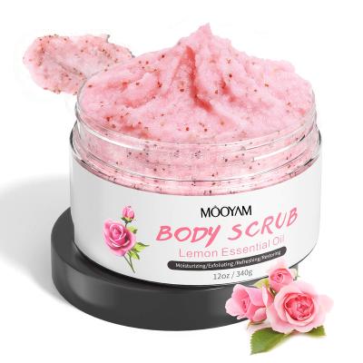 China Exfoliator Spa Deep Cleansing Exfoliating Vegan Rose Body Scrub Whitening Pink Body Scrub for sale