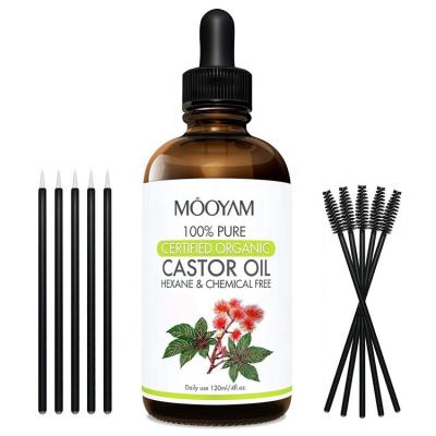 China Eyebrow Growth Serum Private Label Hair Eyelashes Eyebrow Growth Serum Whips Growth Oil 100% Pure Organic Cold Pressed Castor Oil 3 In-One Oil for sale