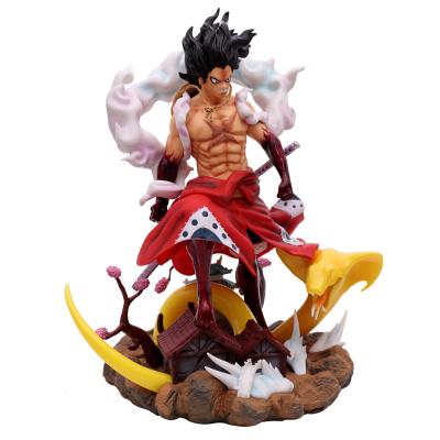 China One Piece Toy 35cm Japan Cartoon Anime Figures Gear The Fourth Action Number Scene Worm PVC Model Luffy Toy For Favorites for sale