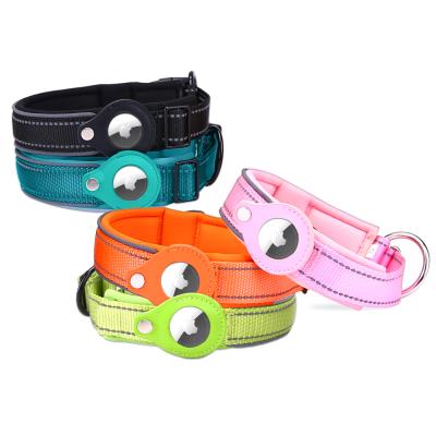 China Amazon Reflective Hot Products Gps Nylon Pet Collar Airtag Pet Collars for sale