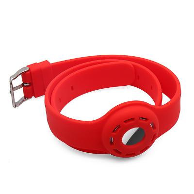 China Apple Airtag Pet Collar Pet GPS Tracker Silicone Airtag Reflective Dog Collar for sale