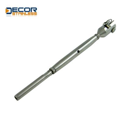 China Heavy Industry Long Service Life High Polished Stainless Steel Closed Body Turnbuckle Fork / Swage (Machined) for sale