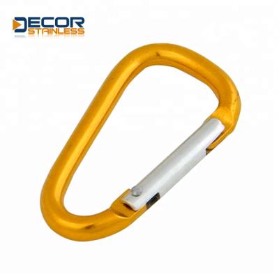 China Heavy Industry Aluminum Snap Spring D Type Carabiner Hook for sale