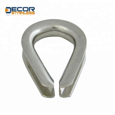 China Sailing Boats Stainless Steel Fittings Material SS316 SS304 Standard Wire Rope Thimble G411 for sale