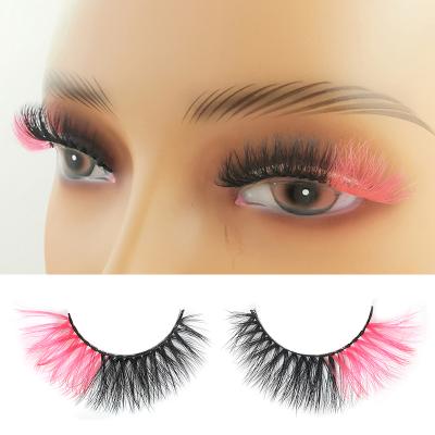 China Thick Faux Mink Color Lashes Natural Faux Mink Fake Colored Eyelashes Color Wick Strips for sale