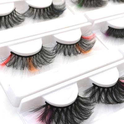 China Wholesale Colorful Fake Lashes 3d Lashes Sellers 3d Colored Mink Lashes With Custom Packing for sale