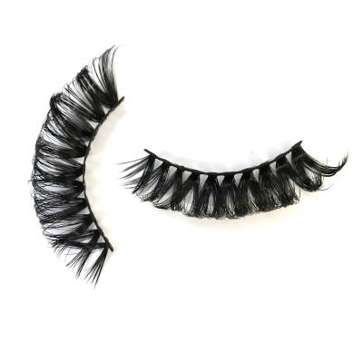 China D winged russian curl lashes full mink 15mm faux mink strip eyelashes winged russian curl d curl strip lashes for sale