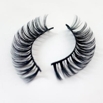 China Wholesale Thick Faux Mink Russian Lashes OEM Russian D Strip Lashes Curl Natural 3D Lashes Strip Lashes Super Soft Seller for sale