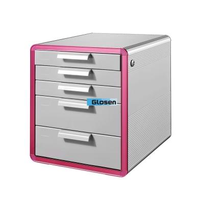 China Five Drawers Alumnium File Cabinet / Colored Secure Filing Cabinet For School for sale