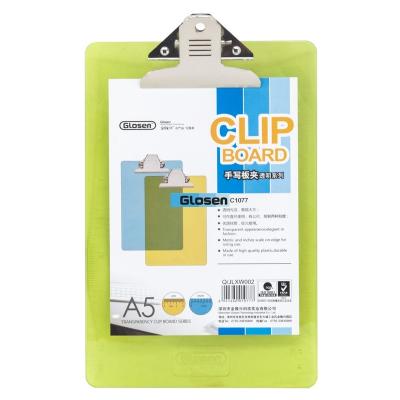 China Office A5 Custom Colorful Plastic Clip Board With Butterfly Clamps for sale