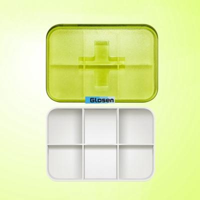 China PP Rectangle Green Mini Pill Box / Transparent Pill Containers For Home for sale