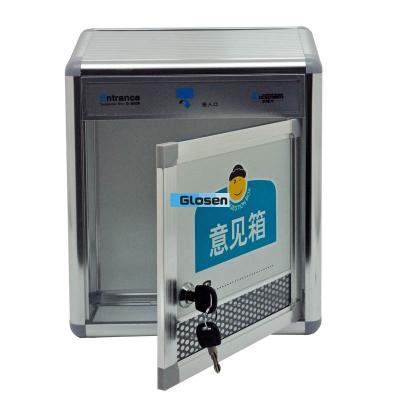 China Silver Wall Hang Office Metal Customer Suggestion Box With Lock for sale