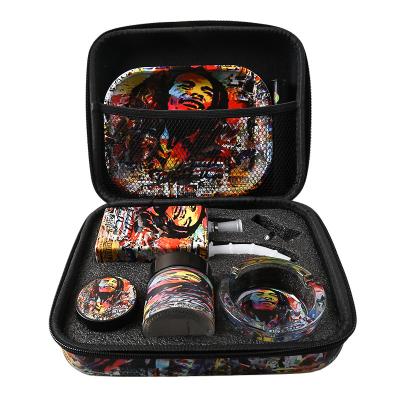 China Smoking Accessories Set Smoking LENS Set Herb Grinder Rolling Tray Stash Pot Ashtray Bag Kit for sale