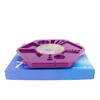 China Hold Cigarette Accessories Wholesale LENS Smoking Hexagon Turning Tray Tray Set Plastic Music Light LED Rolling for sale