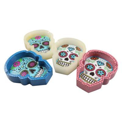 China Cigar Ashtray Accessories Resin Calavera Printing Ashtray Smoking Smoking Wholesale Shop for sale