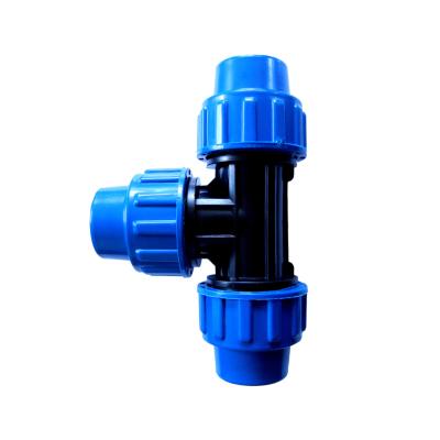 China Best Selling PP Compression Fittings Reducing Tee 20mm-110mm Equal for sale