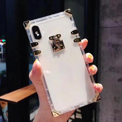 China Square Shockproof Luxury Designer Phone Case For iphone13 12 11promax TPU Transparent Phone Cover For apple xr xs 8plus max for sale