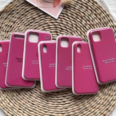 China Shockproof for apple silicone phone case for iphone 13 12 11 xs xr promax 8 max plus phone cover logo box for sale