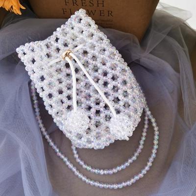 China Handmade Motion Sensing Ladies Handbag Custom Beads Bag Make Custom Beaded Bag Acrylic Beaded Bag for sale