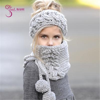 China Medium Handmade Winter Crochet Soft Warm Knit Hat Beanie Cap Head Warmer Scarf Set With Circle Loop Scarf Neckw Crochet Bucket Hatarmer for sale