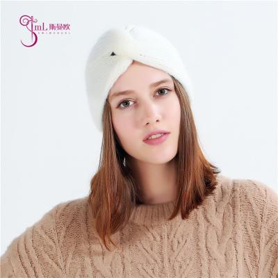 China Wholesale Medium Women Girls Knit Headbands Woolen Hair Band Fashionable Solid Color Cross Warm Knot Knitted for sale