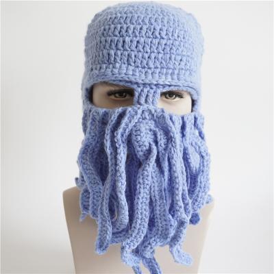 China 2021 Middle And Hip Hop Halloween Octopus Hat Hipster Wool Hot Selling Wacky Creative Masked Knitting Hat for sale