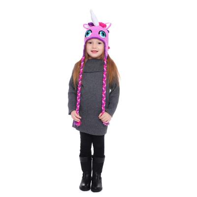 China 2021 Mid Autumn And Winter New Children'S Wool Hat Cartoon Unicorn Baby Hand Knitted Hat for sale