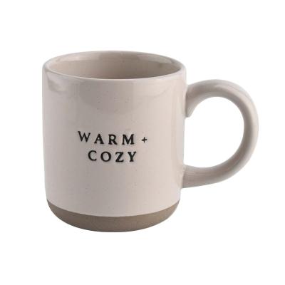 China Viable Stoneware Reactive Warm Cozy Coffee Mug The bottom of the mug is not glazed with primary colors for sale