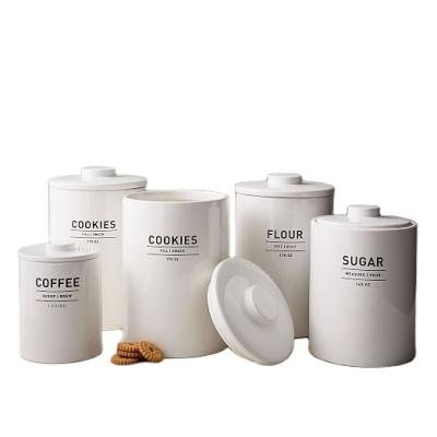 China Freshness Preservation Flour Cookie Sugar Tea Snack Canister Jar Coffee Pot for sale