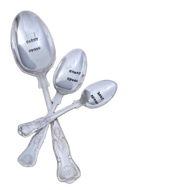 China Sustainable Custom Exquisite Popular Retro Popular Stainless Steel Tableware Special Family Spoon for sale