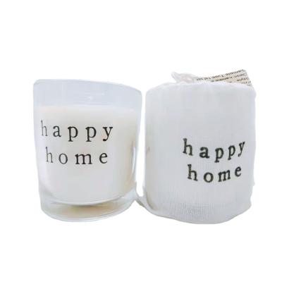 China Personalized Ceramic Jar Scented Matte Muslim Holiday Decorations Candle Holder With Happy Home for sale