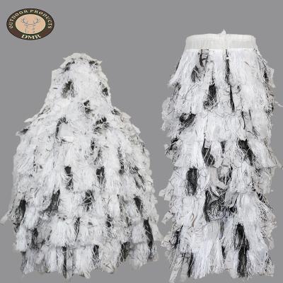 China New Style Polyester Lightweight Custom Camouflage Snow White Ghillie Suit For Hunting for sale