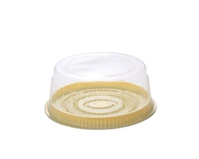 China Recycled Materials Taiwan Round Plastic Cake Container With Clear Lid for sale