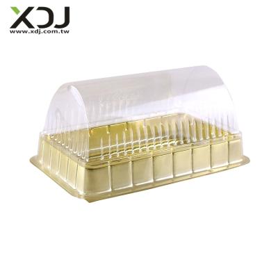 China Recycled Materials Taiwan Food Cake Box Transparent Log Container Take Out Food Container Plastic Food Packaging for sale