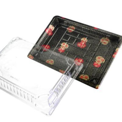 China Recycled Materials Taiwan Sushi Tray Plastic Packaging Takeout Box for sale