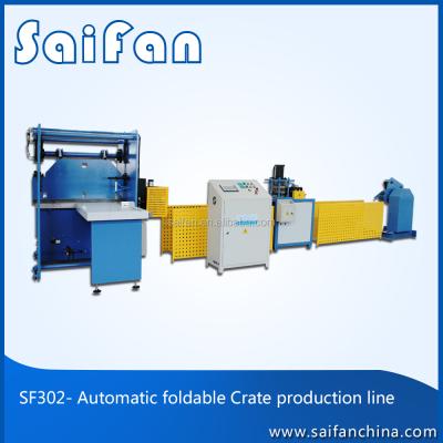 China SF302 automatic foldable plywood box foldable nailless wooden box bundling box packaging machine for sale