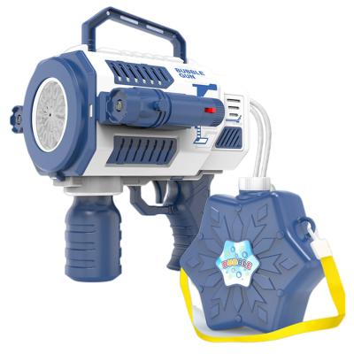 China 2022 New Plastic Cheap Electric Blower Boom Bubble Gun Rich 12 Hole Bubble Machine Auto Flashlight With Bag for sale