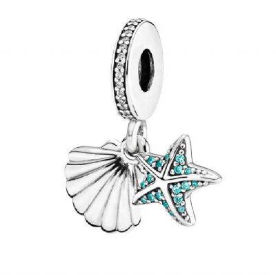 China No Fade Starfish Sea Shell Dangle Charm DIY Fashion Jewelry No Free Collocation 925 Sterling Silver Ocean Series Fade for sale