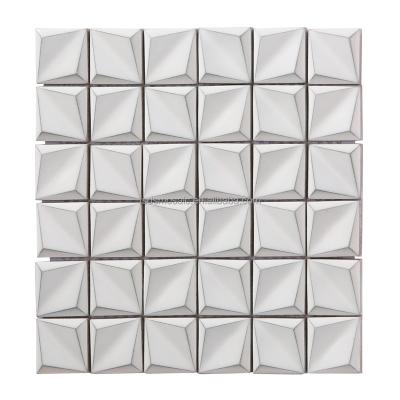 China Modern Square 3D Mosaic Tiles Wall Ceramic Outlined Villa Mosaics for sale