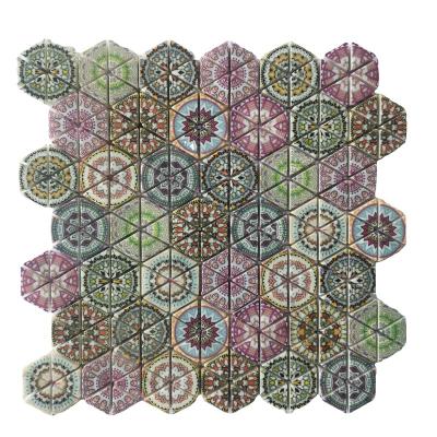 China Parquet Inkjet Mosaic For Bath Room Back Splash Square Size 2